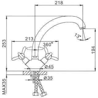 Смеситель для кухни Frap F4212 хром